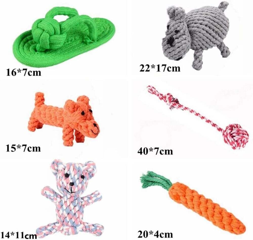 Dog Toys for Aggressive Chewers Puppy Chew Teething Rope Treats Toy Fun 6 Pack
